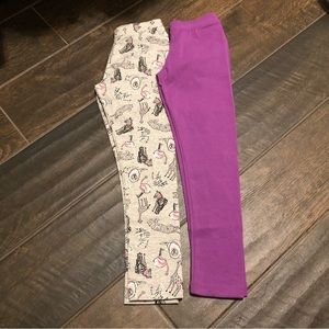 NWOT 2pc Girls Spotted Zebra Leggings Bundle